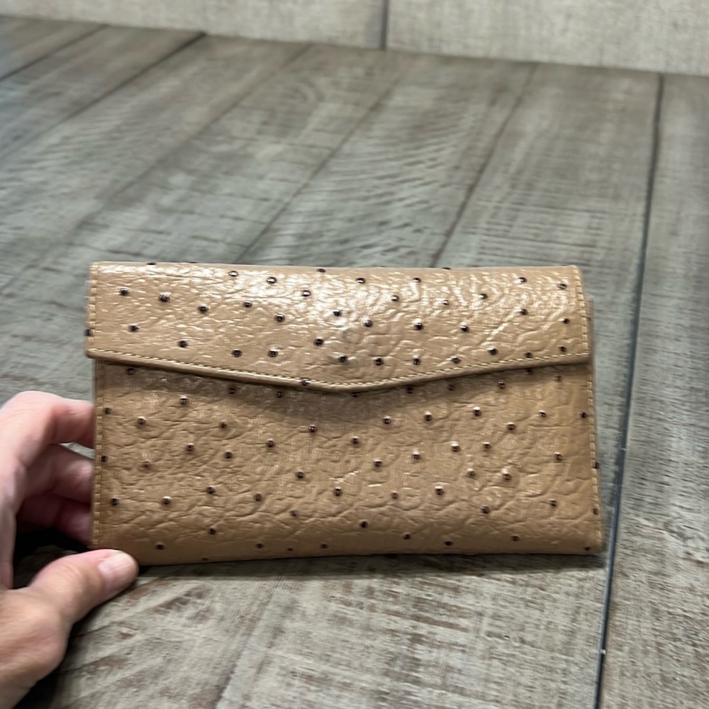 Royal Hockey Ostrich skin wallet with checkbook cover EUC